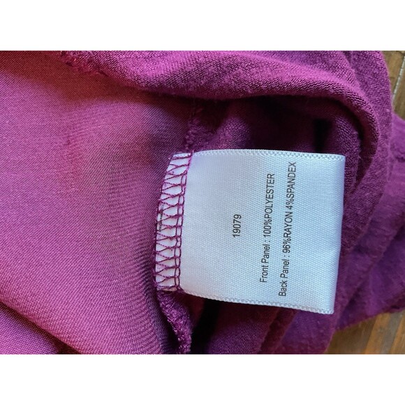 Sweet Grey V-Neck Purple Maroon Flowy Top XL Shirt Blouse Women X-Large - Picture 6 of 9